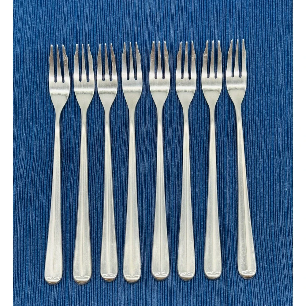 Towle Supreme Cutlery Liberty Bell Cocktail Seafood Fork 3 Tine Japan Lot of 8